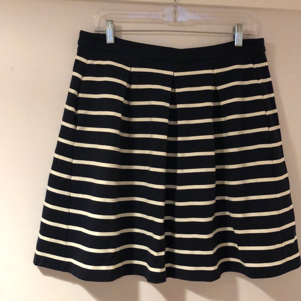 Boden Cotton pleated striped skirt